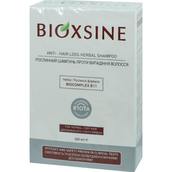 Шампунь растительный Bioxsine против выпадения для нормальных и сухих волос 300 мл